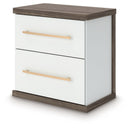 Kendanport - Two Drawer Night Stand - Brown / White by Unique Piece Furniture