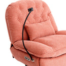 270 Degree Swivel Power Recliner with Voice Control, Bluetooth Music Player,USB Ports, Atmosphere Lamp, Hidden Arm Storage and Mobile Phone Holder for Living Room, Bedroom, Apartment, Red