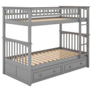 Twin Over Twin Bunk Bed With Drawers, Convertible Beds by HouseOfZazla