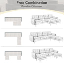 Modern L - Shape Convertible Sectional Sofa With Movable Ottoman by Unique Piece Furniture
