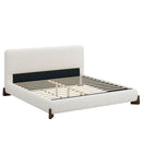 Elegant Boucle Upholstered Bed With Solid Wood Legs by HouseOfZazla