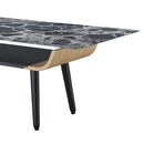 Landon - Coffee Table With Glass Marble Texture Top And Bent Wood Design by HouseOfZazla