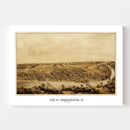 Vintage Map of Fredericksburg, Virginia 1862