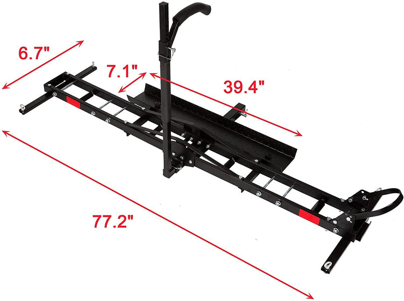 500 lb, Motorcycle Scooter Carrier Anti Tilt Hitch Mounted Dirt Bike Rack with Loading Ramp