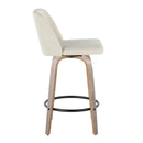 Toriano - Contemporary Fixed Height Counter Stool Swivel & Round Footrest (Set of 2) by HouseOfZazla