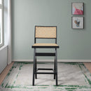 Keira - Bar Stool (Set of 2) - Black / Rattan by HouseOfZazla