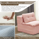 Multi Functional Sectional Sofa Bed With Independent Chaise Lounge And Functional Blanket, Convertible King Size Bed, Deep Seat - Baby Pink by HouseOfZazla
