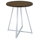 Burkhart - Round Height Bistro Bar Table - Brown Oak