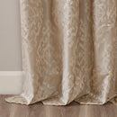 Knitted Jacquard Damask Total Blackout Grommet Top Curtain Panel by HouseOfZazla