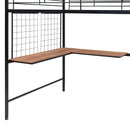 Loft Bed With Desk And Grid, Stylish Frame With Lateral Storage Ladder And Wardrobe by HouseOfZazla