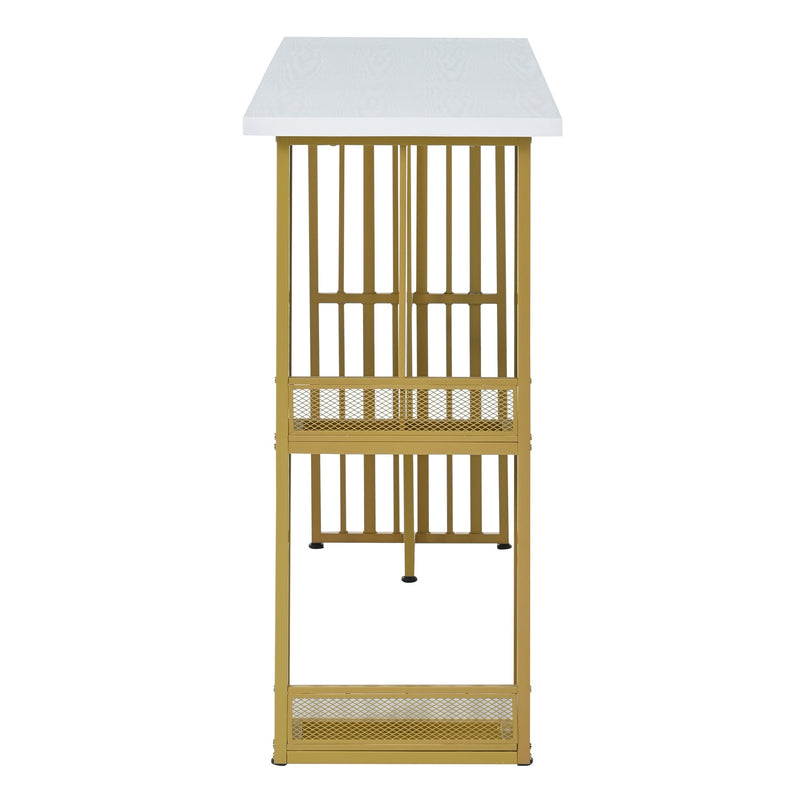 7-Piece Multi-Functional Modern Counter Height Dining Bar Table Set with Open Shelves and 6 Upholstered Stools for Dining Room, Bar and Cafe (White and Green)