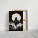 Lone Rider Under a Full Moon
