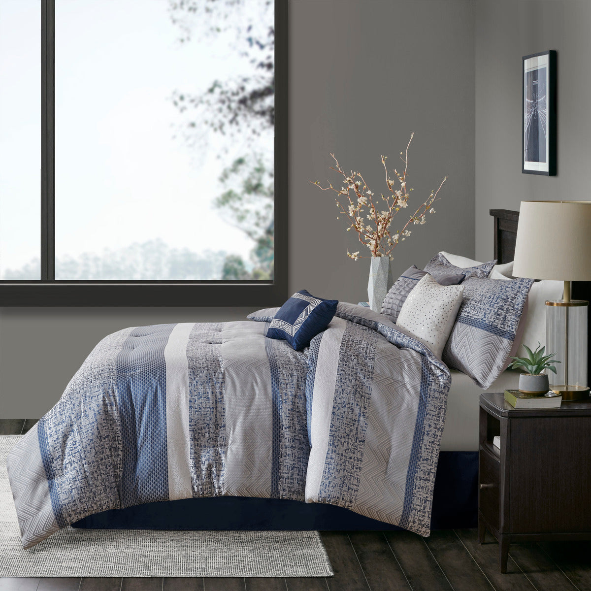 7 Piece Jacquard Comforter Set, photo 4 of 10