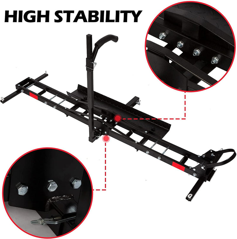 500 lb, Motorcycle Scooter Carrier Anti Tilt Hitch Mounted Dirt Bike Rack with Loading Ramp