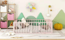 Metal Floor Bed Frame With Fence And Door by HouseOfZazla