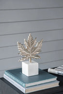 Aluminum Leaf Sculpture with Marble Base by HouseOfZazla