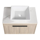 30" Modern Design Float Bathroom Vanity With Ceramic Basin Set, Wall Mounted White Oak Vanity With Soft Close Door, KD-PackingD-Packing Pieces