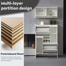 31'Multi-Functional Shoe Cabinet with Wall Cabinet, Narrow Shoe Rack Storage Organizer with 2 Flip Drawers Versatile Side Cabinet for Hallway, Bedroom, Apartment, White