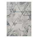 Geometrix - 5'3" X 7'3" Area Rug & Geometric, 3D Effect - Ivory / Gray
