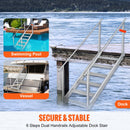 Dock Ladder, 43''-51'' Adjustable Height, 6 Steps with Dual Handrails by HouseOfZazla
