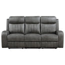 Forrest - Motion Reclining Sofa Comfort With Elegant Tufting And Wide Track Arms - Gray