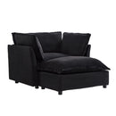 Modern Cozy Upholstered Armchair Sofa With Movable Ottoman by HouseOfZazla