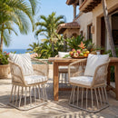 Outdoor Dining Chair MP1 - Teak Finish Wicker & Steel Frame by HouseOfZazla