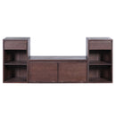 Entryway Storage Bench With Cushion, Drawers & Open Shelves by HouseOfZazla