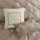 7 Piece Tufted Comforter Set Taupe California King