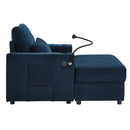 Modern Style Armchair Chaise Lounge Sofa Couch With Movable Storage Ottoman, USB Ports, Cup Holders, Phone Holder, Side Pockets by HouseOfZazla