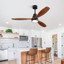 Ceiling Fan With Reversible DC Motor, LED Light, Solid Blades, Remote Control by Unique Piece Furniture