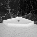 Neo Angle Corner Drain Shower Base - White by HouseOfZazla