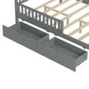 Platform Bed With Guardrails On Both Sides And 2 Storage Drawers by HouseOfZazla