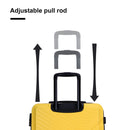 3 Piece Luggage Sets ABS Lightweight Suitcase with Two Hooks, Spinner Wheels, TSA Lock, (20/24/28), Yellow