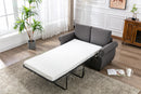 57.5" Pull Out Sofa Bed Loveseat Sleeper with Twin Size Memory Mattress for Living Room Spaces, Gray
