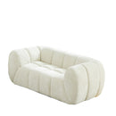 Quilted Cloud Sofa With Rounded Armrests And Piano Key Backrest Design by HouseOfZazla