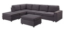 Cassia - 7 Seat Reversible Modular Sectional Sofa With Ottoman by HouseOfZazla