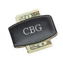 Black Leather Money Clip by creativegiftsdirect