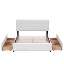 Upholstered Platform Bed With Classic Headboard And Drawers, No Box Spring Needed by Unique Piece Furniture