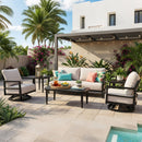 6PC Outdoor Conversation Set with Swivel Club Chairs