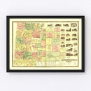Vintage Map of Bennington County, Vermont 1856