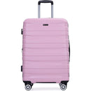 3 Piece Luggage Sets PC Lightweight & Durable Expandable Suitcase with Two Hooks, Double Spinner Wheels, TSA Lock, (21/25/29) Pink