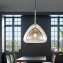 GobekUsa Nordic Double Glass Cone Pendant Light Fixture - 12"/14" Wide Champagne Suspension