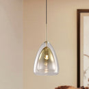 GobekUsa Nordic Double Glass Cone Pendant Light Fixture - 12"/14" Wide Champagne Suspension