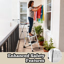 2 Step Ladder Folding Step Stool with Anti-Slip Wide Pedal by HouseOfZazla
