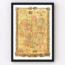 Vintage Map of Rutland County, Vermont 1854