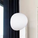 GobekUsa White Glass Oval Ceiling Pendant Light - 6"/9"/12.5" Wide - Simple Style - 1 Light Hanging Lamp Kit