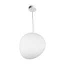 GobekUsa White Glass Oval Ceiling Pendant Light - 6"/9"/12.5" Wide - Simple Style - 1 Light Hanging Lamp Kit