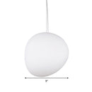 GobekUsa White Glass Oval Ceiling Pendant Light - 6"/9"/12.5" Wide - Simple Style - 1 Light Hanging Lamp Kit