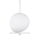 GobekUsa White Glass Oval Ceiling Pendant Light - 6"/9"/12.5" Wide - Simple Style - 1 Light Hanging Lamp Kit